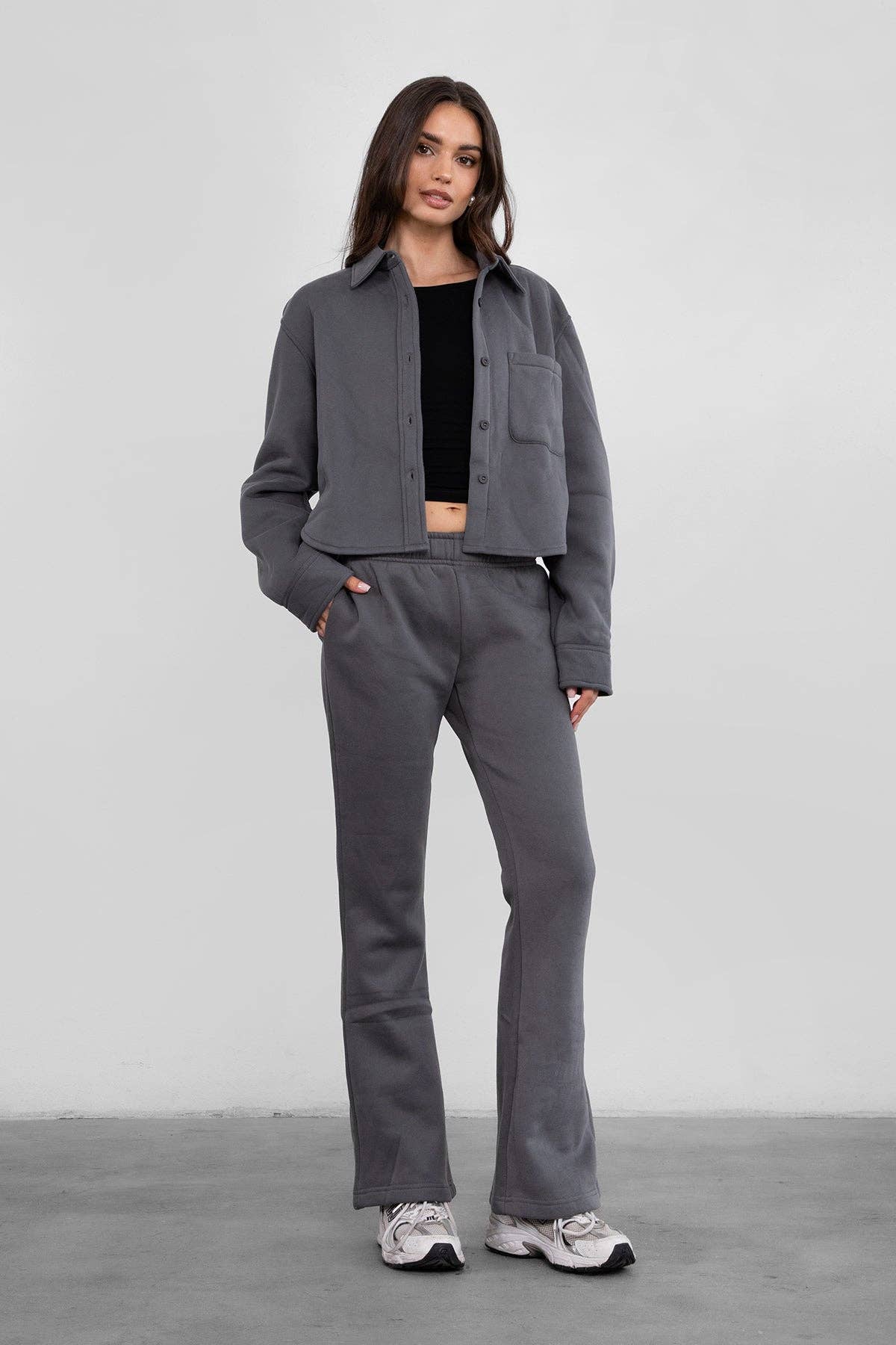 TICTOC - Wholesale Shirt Jacket/Shacket - Women's - JENNIE  Plush Fleece Lounge Cropped Button Shirt Shacket22