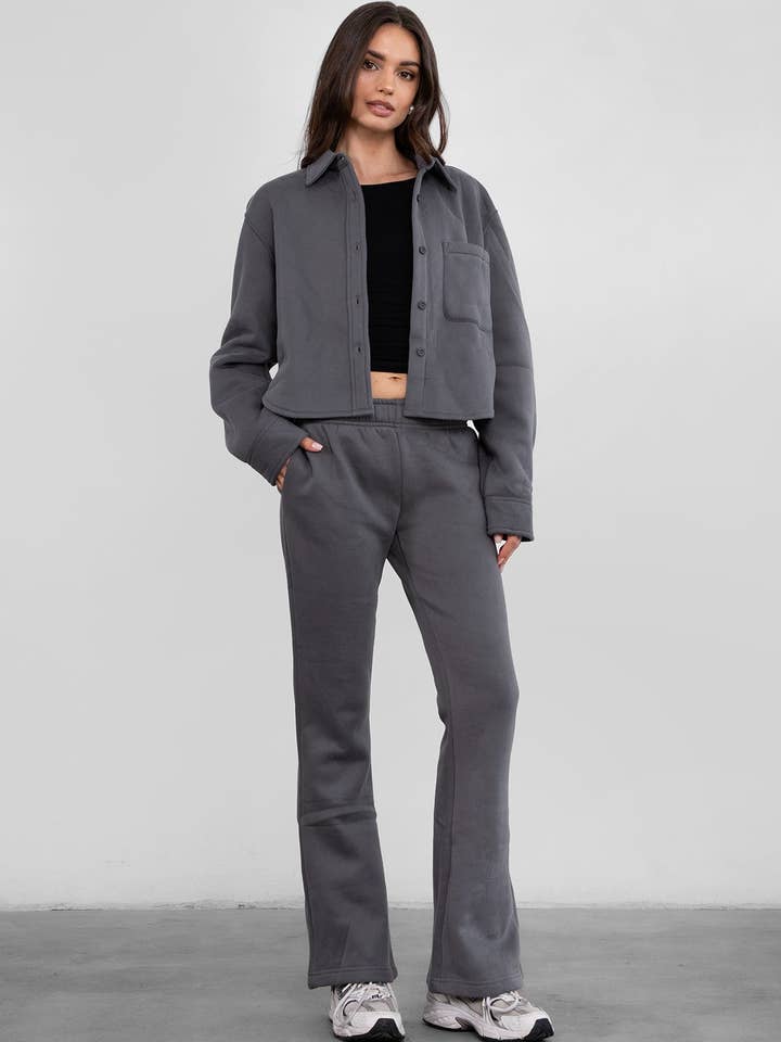 TICTOC - Wholesale Shirt Jacket/Shacket - Women's - JENNIE Plush Fleece Lounge Cropped Button Shirt Shacket22