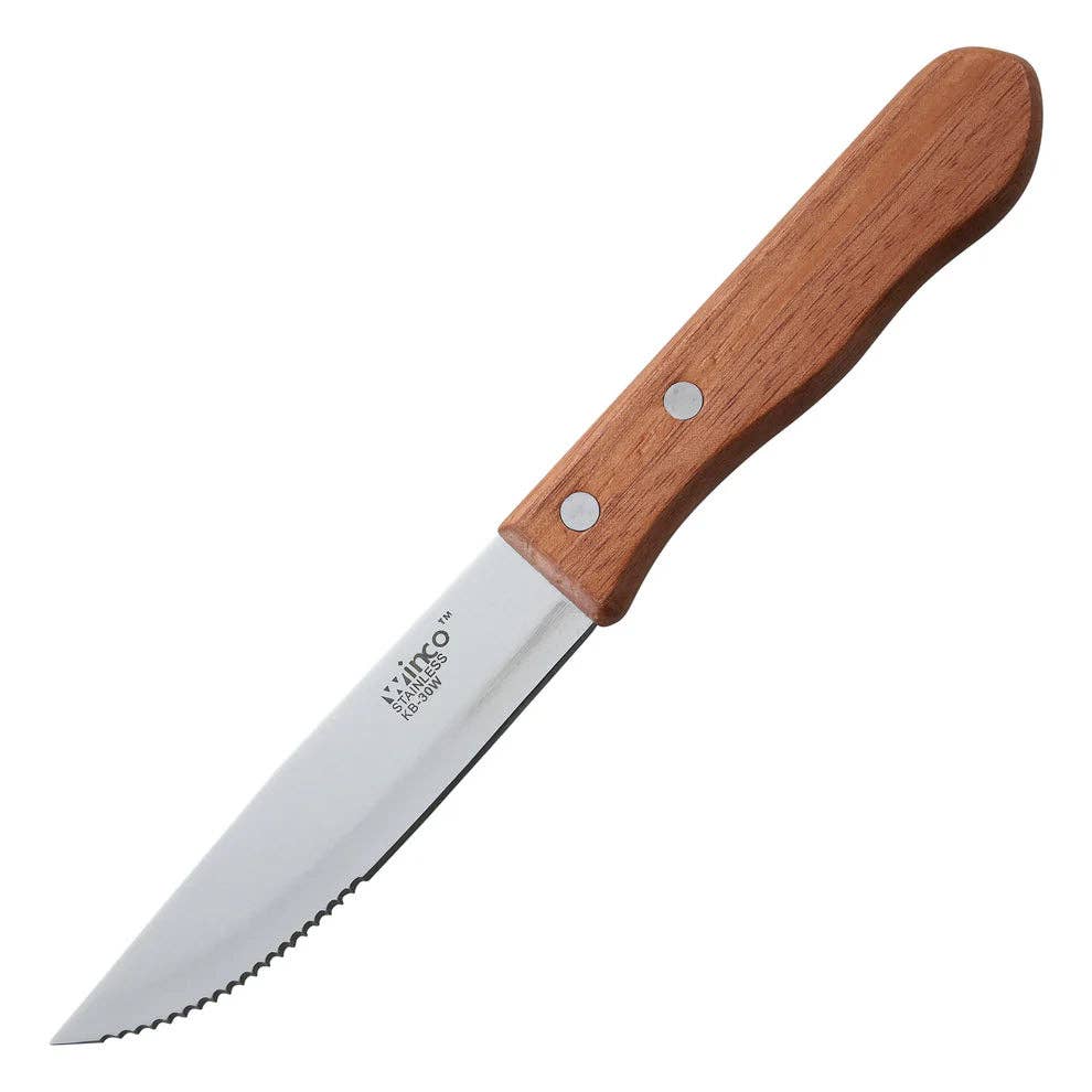 EcoQuality – wholesale Kitchen/utility knife – KB-30W 5" Blade, Pointed Tip, Wooden Hdl Jumbo Steak Knives0