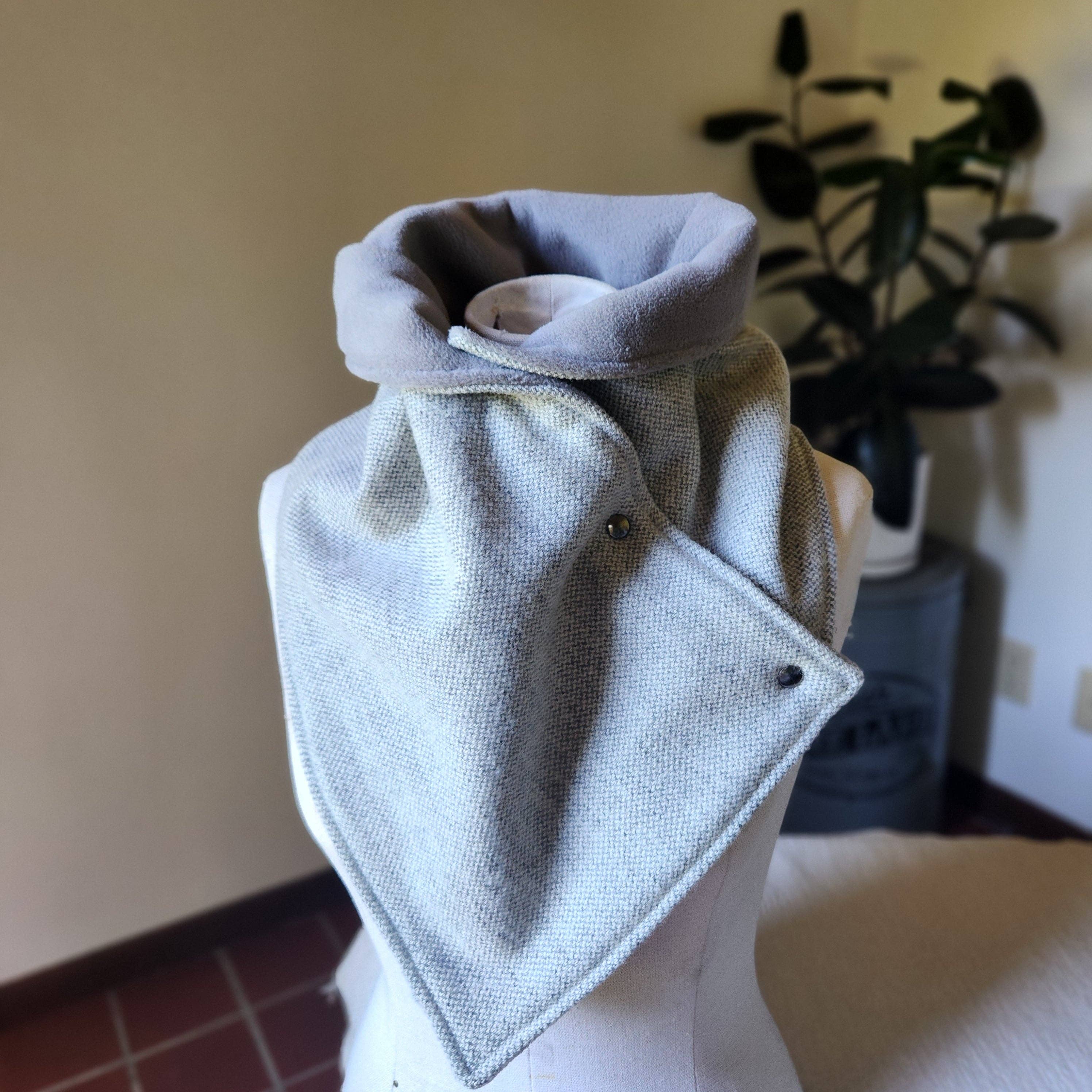 Grandma Skills - Wholesale Scarf - Women's - Luxury Snap Cowl-Light Gray Twill1