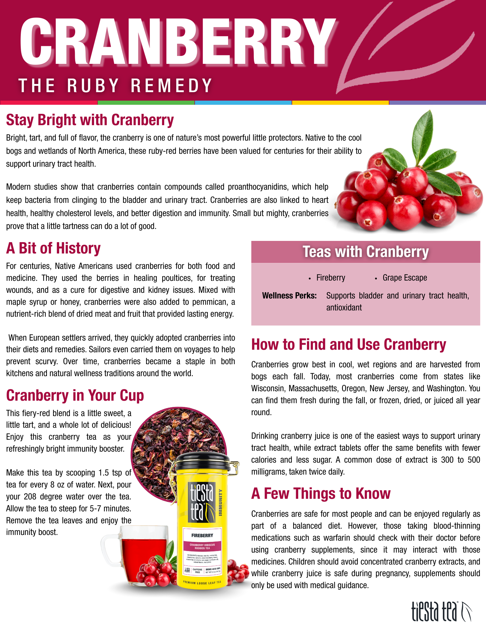 Tiesta Tea Company (loose leaf teas & accessories) - Wholesale Loose Tea - Fireberry - Cranberry Hibiscus Rooibos Tea15