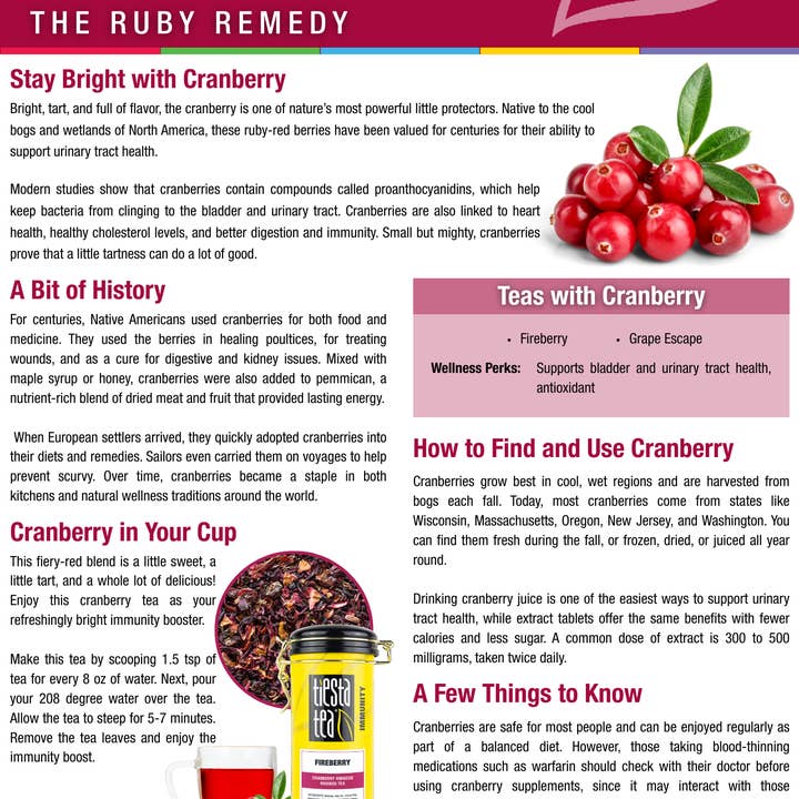 Tiesta Tea Company (loose leaf teas & accessories) - Wholesale Loose Tea - Fireberry - Cranberry Hibiscus Rooibos Tea15