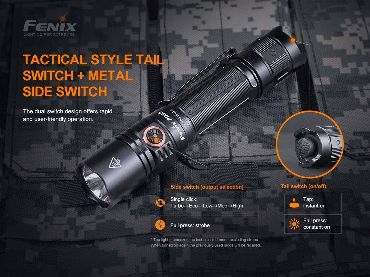 Benhalex - Wholesale Flashlight - Fenix PD35 V3.0 Flashlight, 1700 Lumens, Black #PD35V36