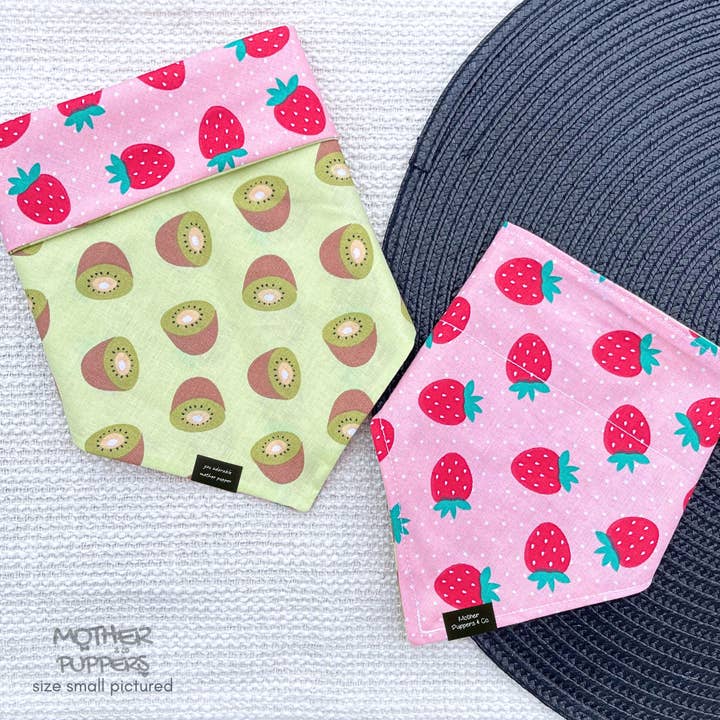 Strawberry Kiwi Bandana for wholesale by Mother Puppers Co.