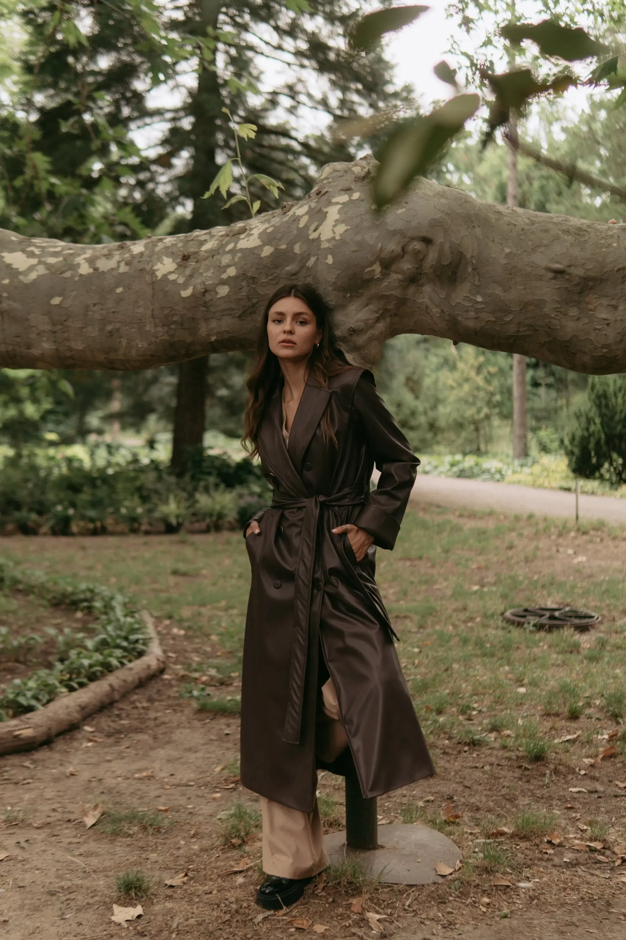 Code Of Nation - Vente Trench – femme - Trench-coat en cuir écologique pour femme marron6