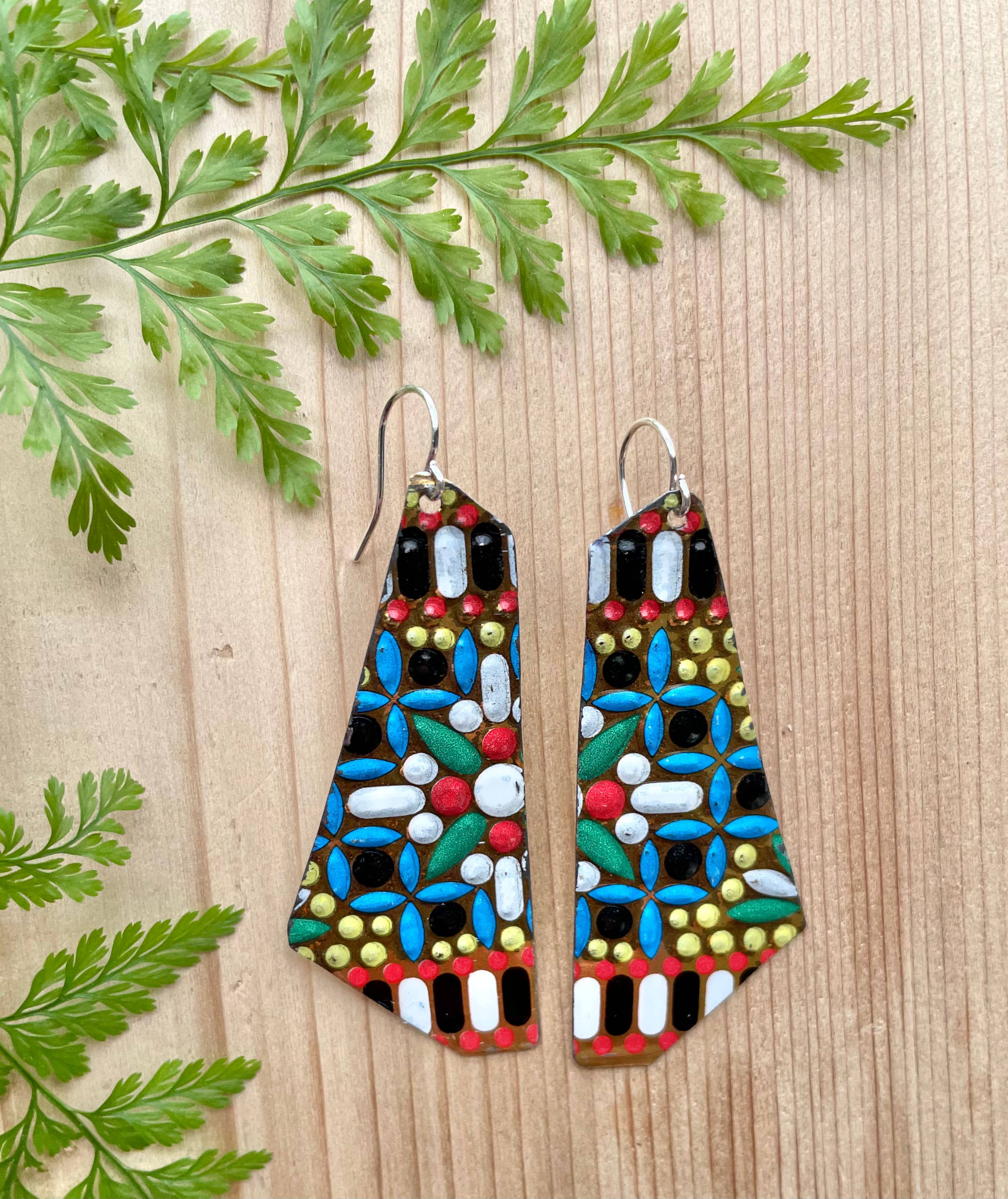 TTE Designs - Wholesale Dangle Earrings - Best Sellers - Set of 12 Recycled Vintage Tin Earrings 8