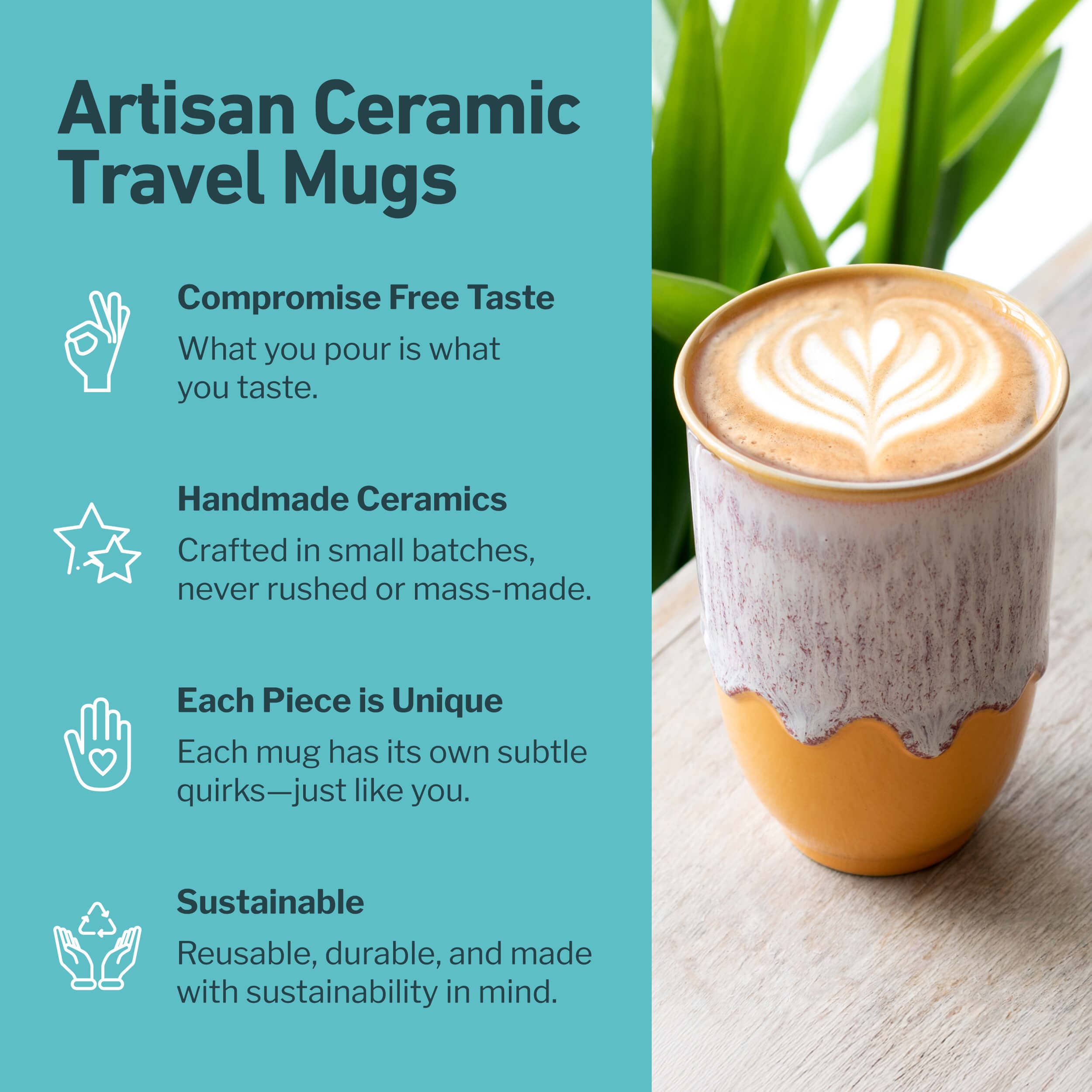 Nova Ceramics Travel Mugs - Wholesale Coffee Mug - Grapefruit 12oz Ceramic Travel Mug – Reusable & Stylish4