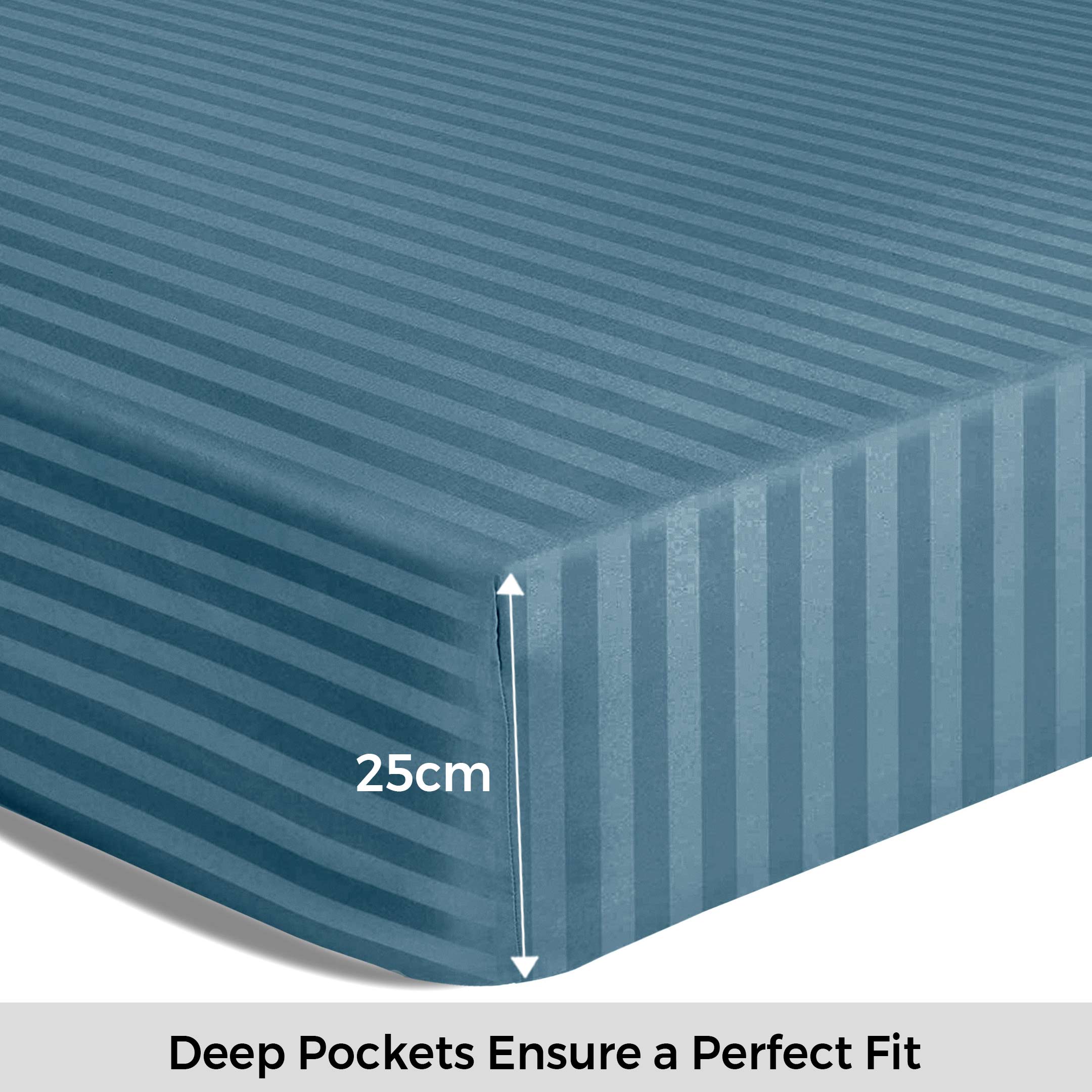 Cotton Passion - Wholesale Fitted Sheet - Satin Stripe Deep Pocket Fitted Sheets Deep Up to 25cm31