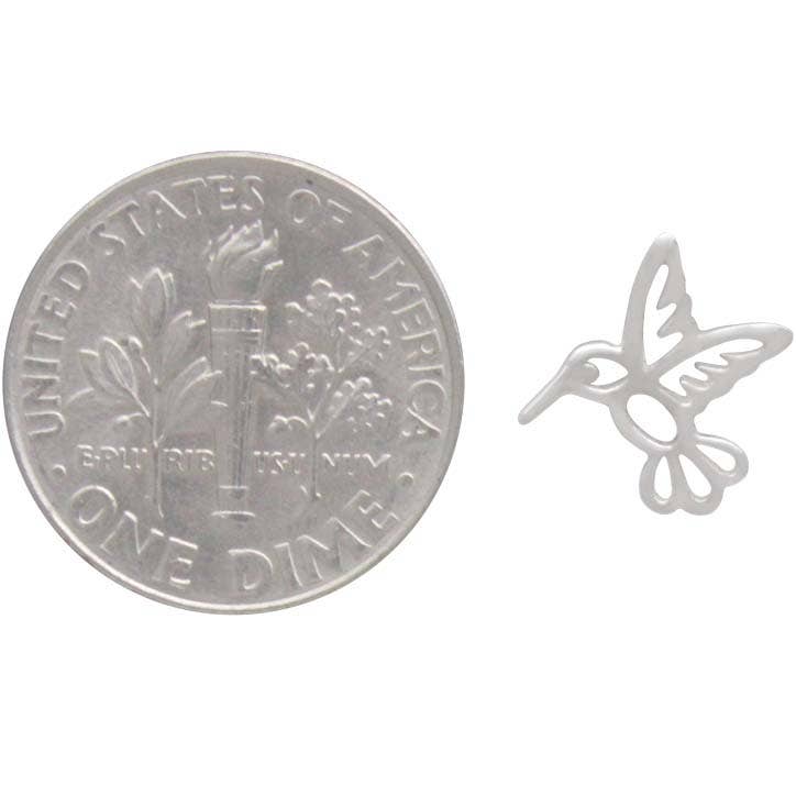 Nina Designs - Wholesale Stud/Post Earrings - Sterling Silver Hummingbird Post Earrings 10x10mm3