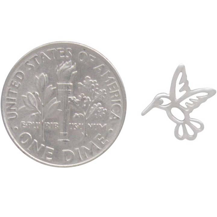 Nina Designs - Wholesale Stud/Post Earrings - Sterling Silver Hummingbird Post Earrings 10x10mm3