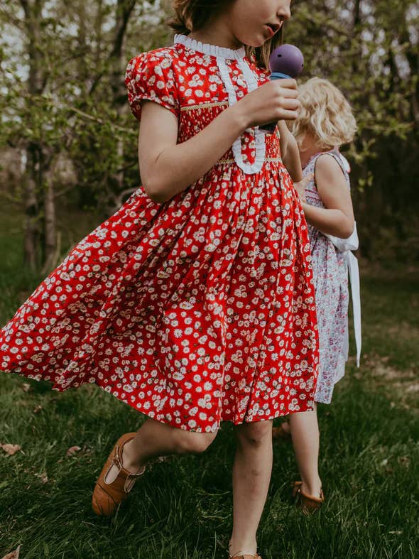 hand smocked ENORA dress for wholesale by Pomme Cannelle Collection