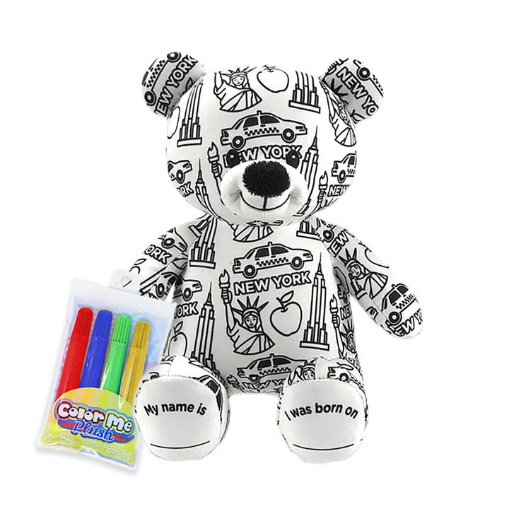 8.5" New York Color Me Plush™ Teddy for wholesale by The RGU Group