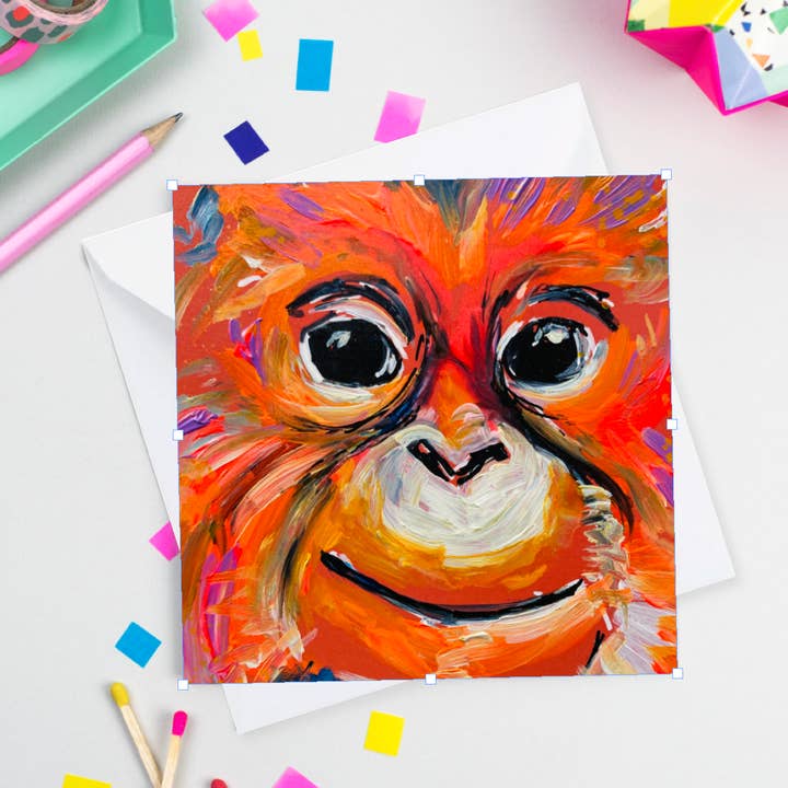 Georgina Peters Art – wholesale Everyday greeting card – Cheeky Monkey Card 0
