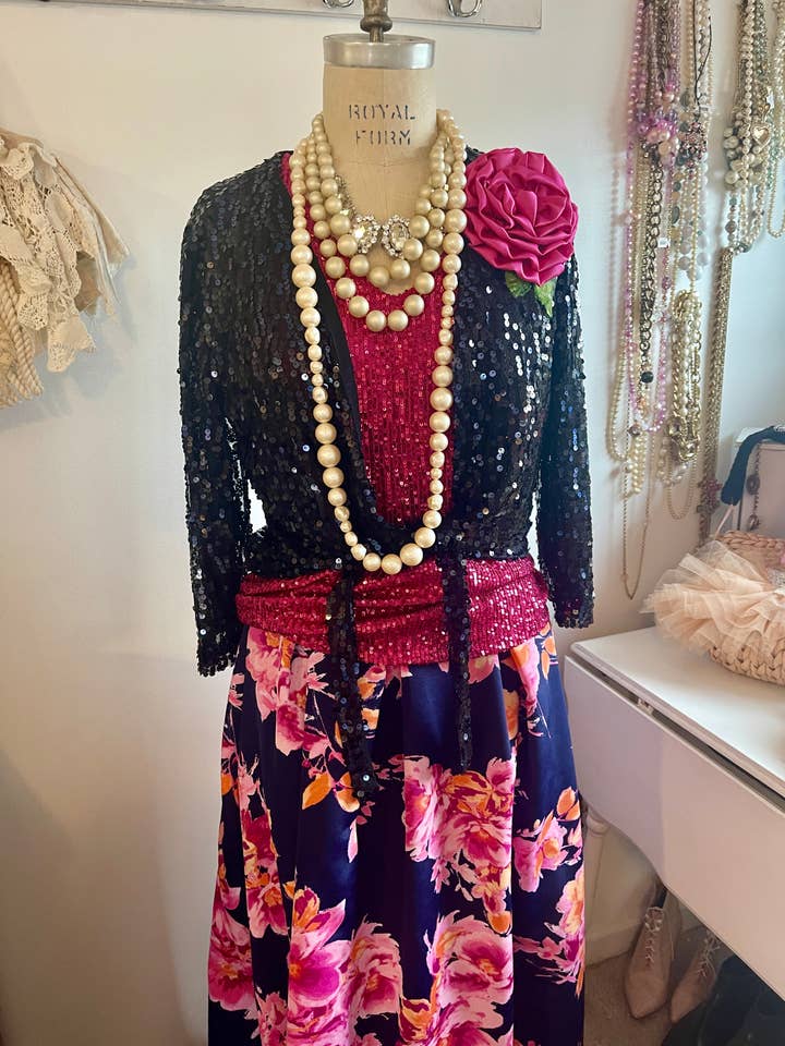 Navy Sequin Cardigan for wholesale by Farm Charm Couture