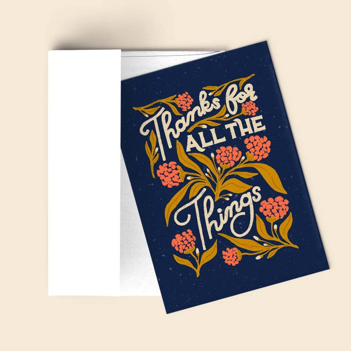 Vintage Botanical Thank You Card - Tak for alle de ting for engroshandel hos Liz Kohler Brown