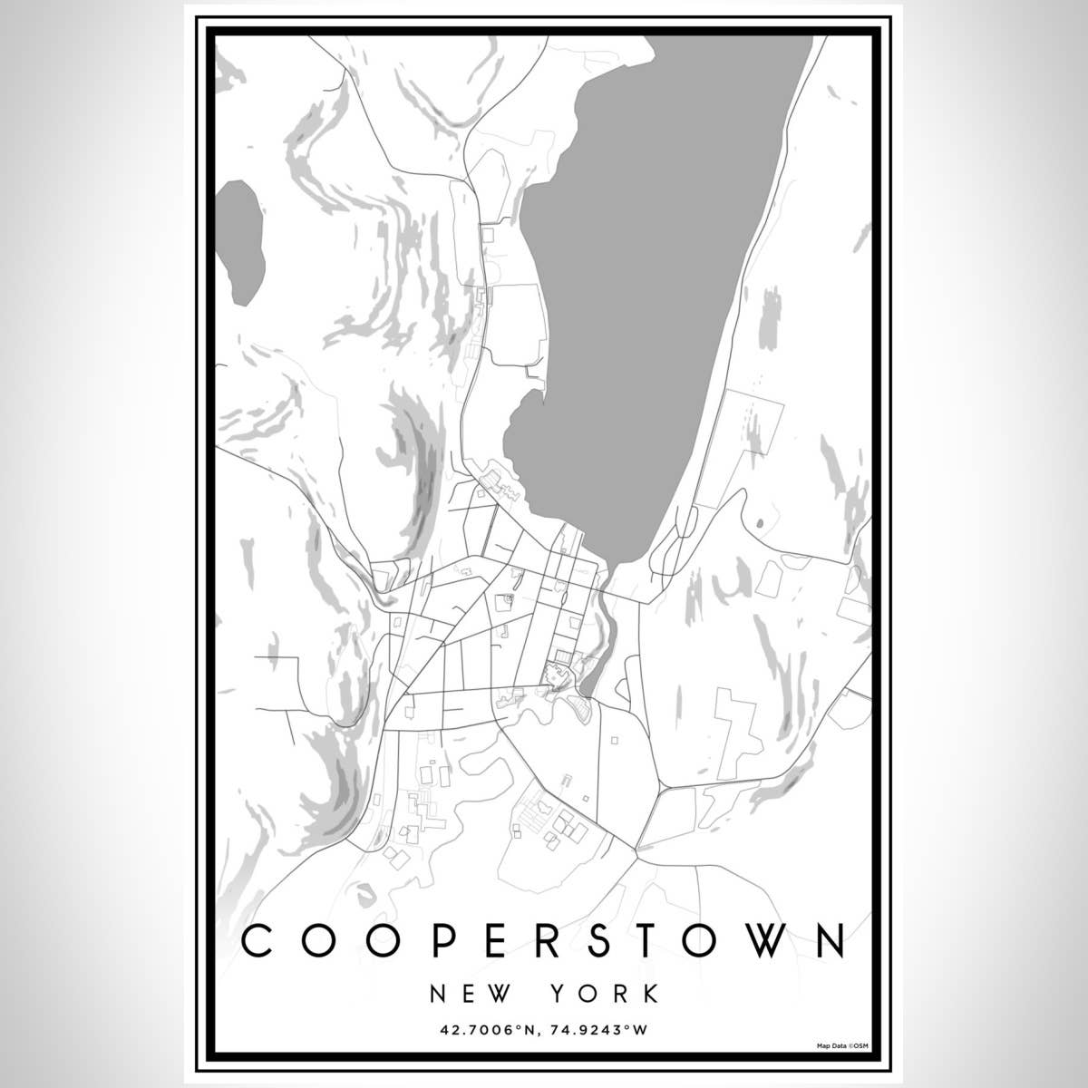 JACE.design - Wholesale Art Print - Cooperstown NY Map Print Classic2