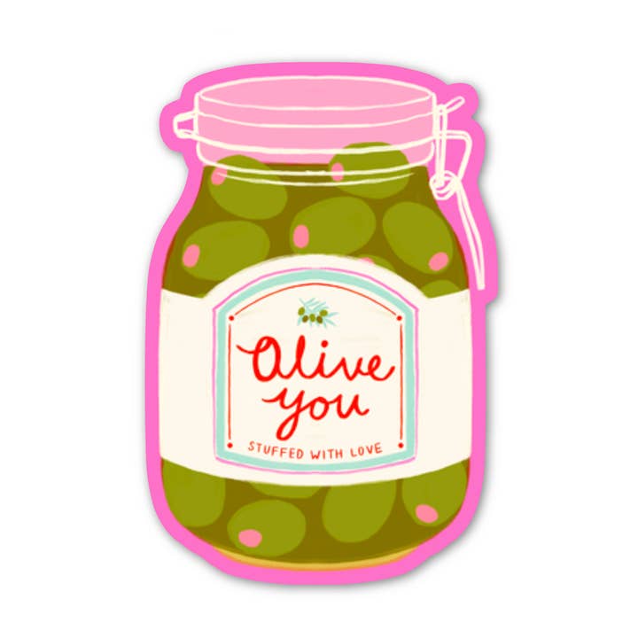 Olive You Vinyl Sticker for wholesale by Three Strands Design