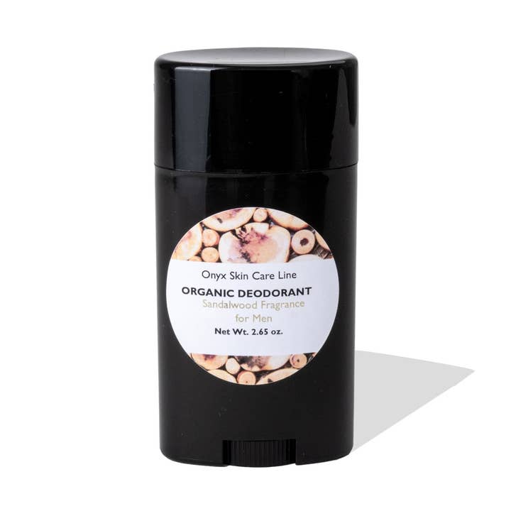 Déodorant au bois de santal biologique pour hommes pour la vente par Onyx Skin Care Line