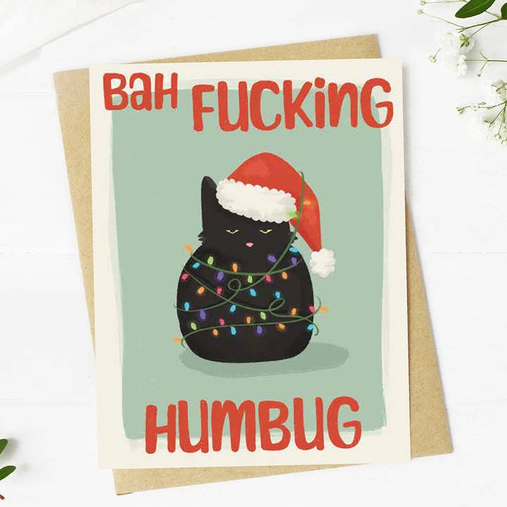 Big Moods - Wholesale Christmas Card - "Bah fucking humbug" Christmas Card