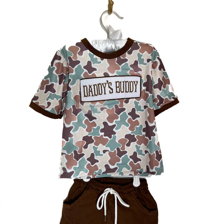 Camo Hand-smocked Daddy’s Buddy Short Set for wholesale by The Smock Co