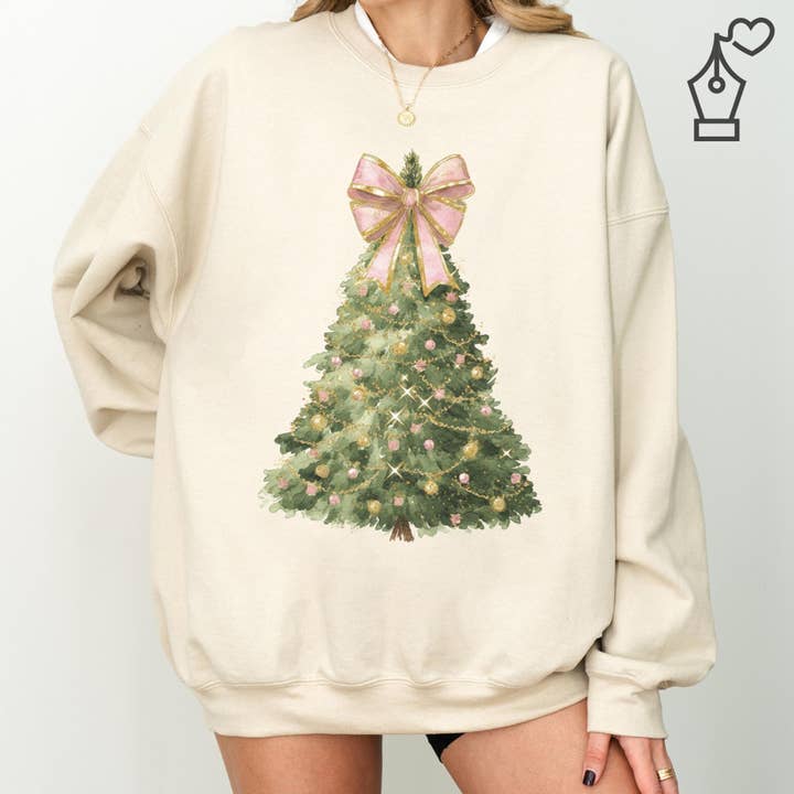 Sweat-shirt Arbre de Noël Style Aquarelle pour la vente par KylieBeth Designs