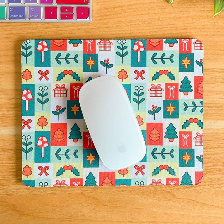 Padrão de Bloco Festivo - Tapete de Rato Retangular por atacado de Laurel Mae Art