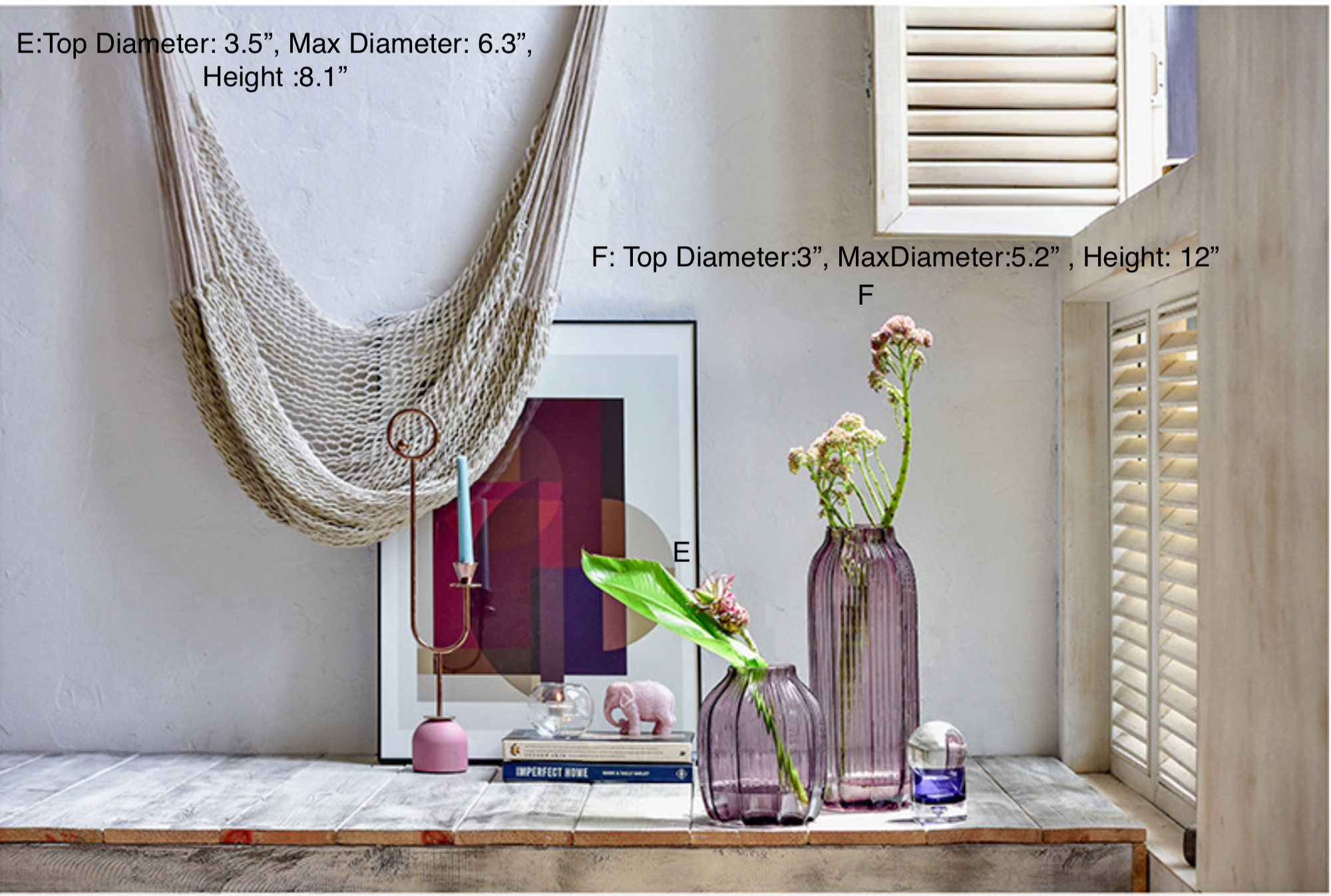 Noah Decoration - Vente Vases - Ensemble de vase moderne en verre bleu gris violet8