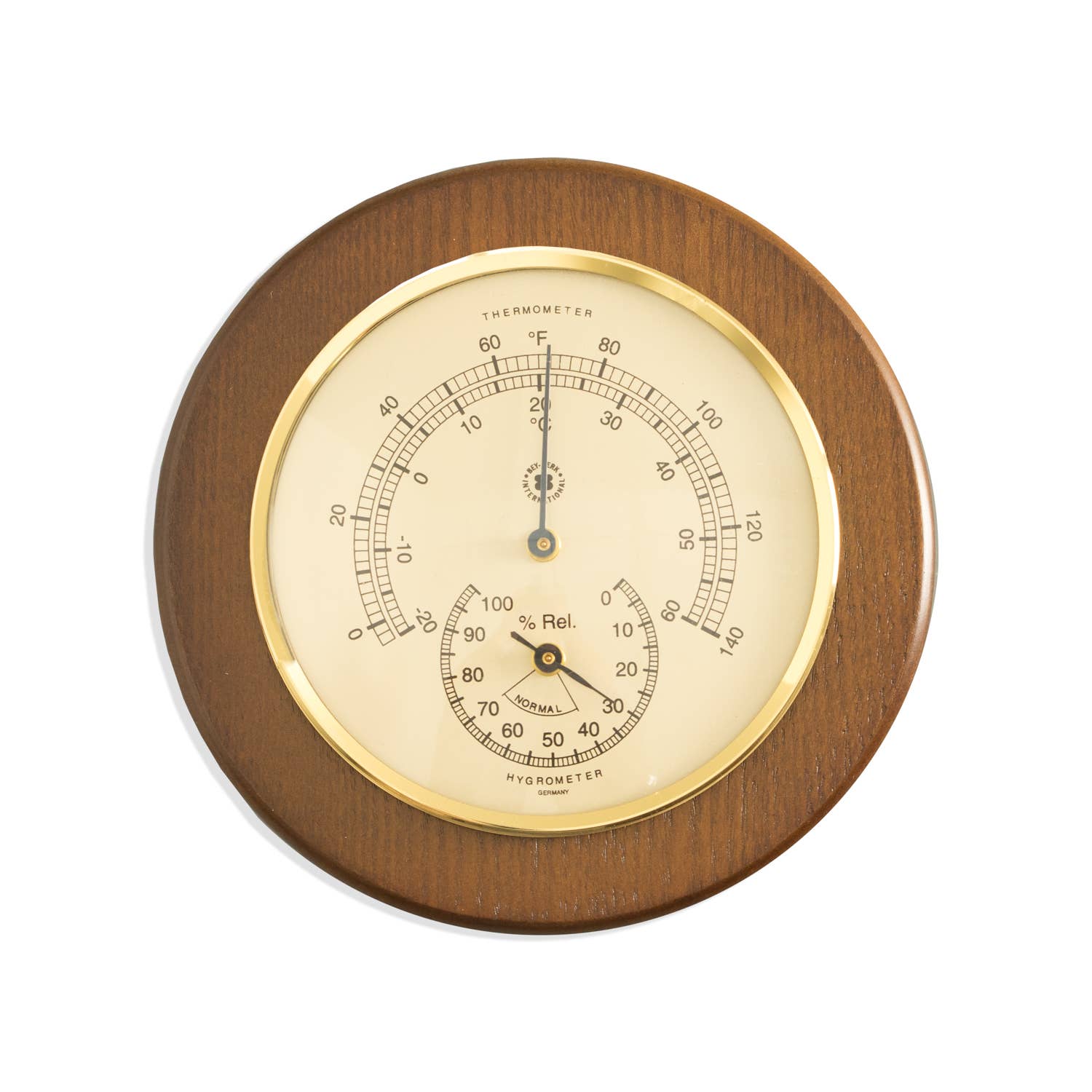 BeyBerk International - Wholesale Thermometer - Brass Bezel Thermometer With a Hygrometer on 5"0