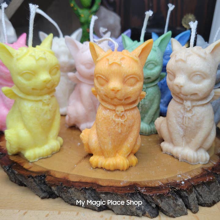 My Magic Place Shop - Wholesale Novelty Candle - Cat with Wings Vampire Cat Witchy Cat, Altar Decoration Halloween Candle Pillar Candle8