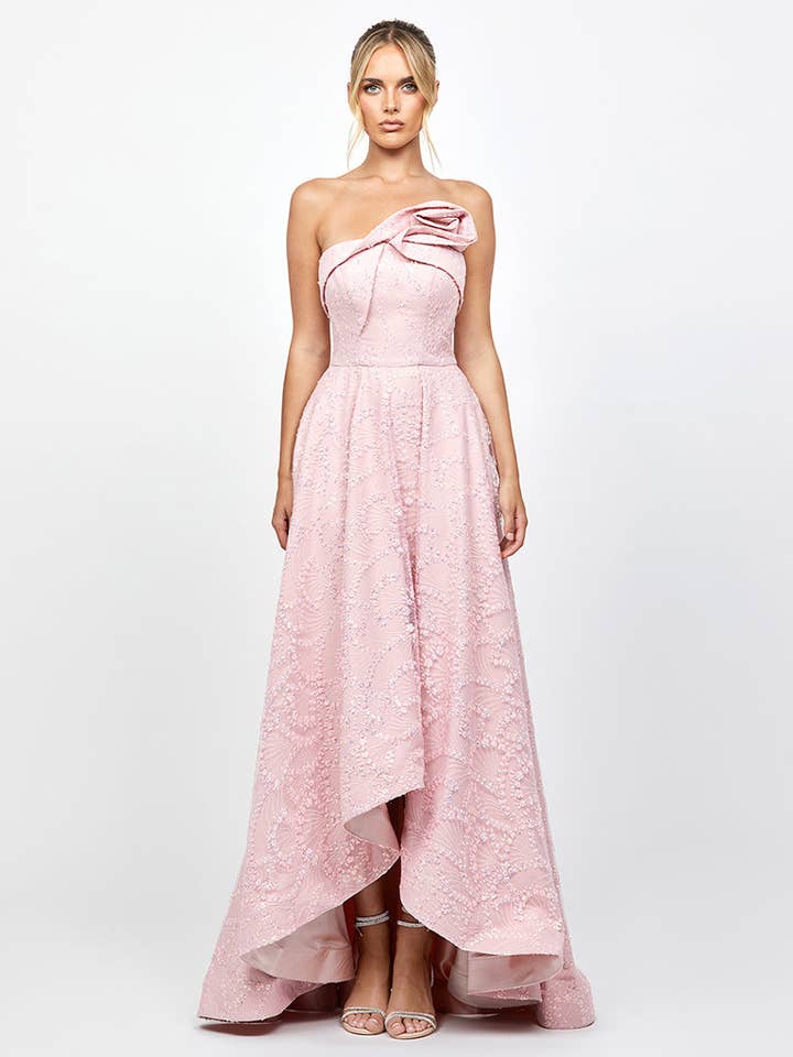 ADDYSON STRAPLESS HI LO GOWN B79D03HL for wholesale by Bariano