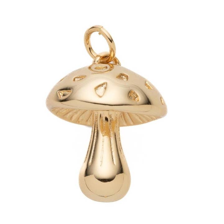 Pingente de Cogumelo Mágico 3D em Ouro CPG2109 por atacado de Jewel Pledge
