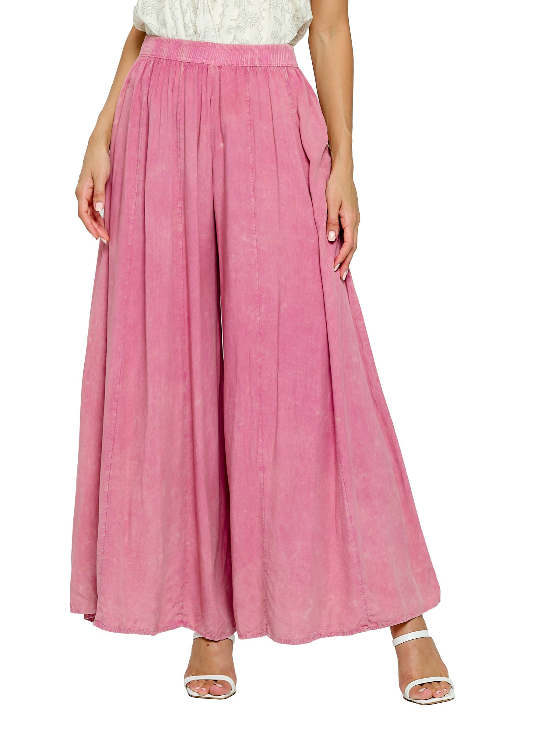 Yak & Yeti - Wholesale Broek - Dames - Broek Palazzo Vintage Wash1