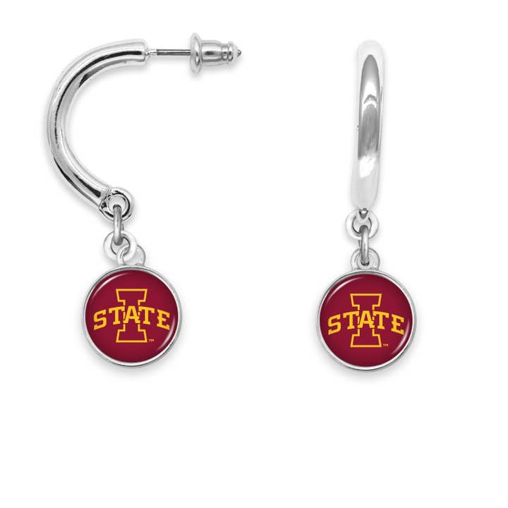 From The Heart - Wholesale Dangle Earrings - Iowa State Cyclones Tilly Curved Earrings