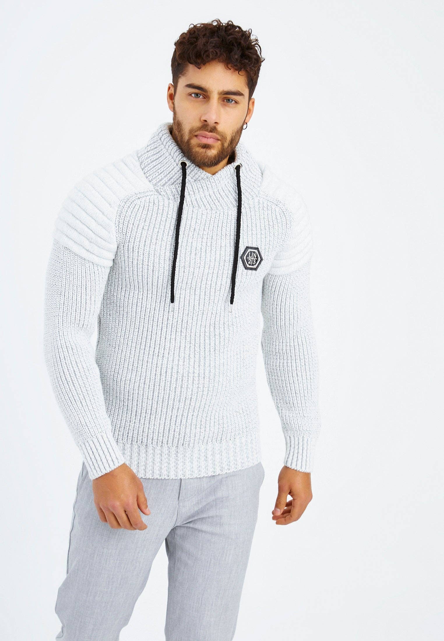 Leif Nelson GmbH - Wholesale Knit Sweater - Men's - Men's Knit Sweater Chunky Knit Shawl Collar LN-523522