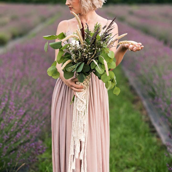 Hillhead and Co. - Wholesale - Macrame Bouquet Wrap for the Boho Wedding Bride