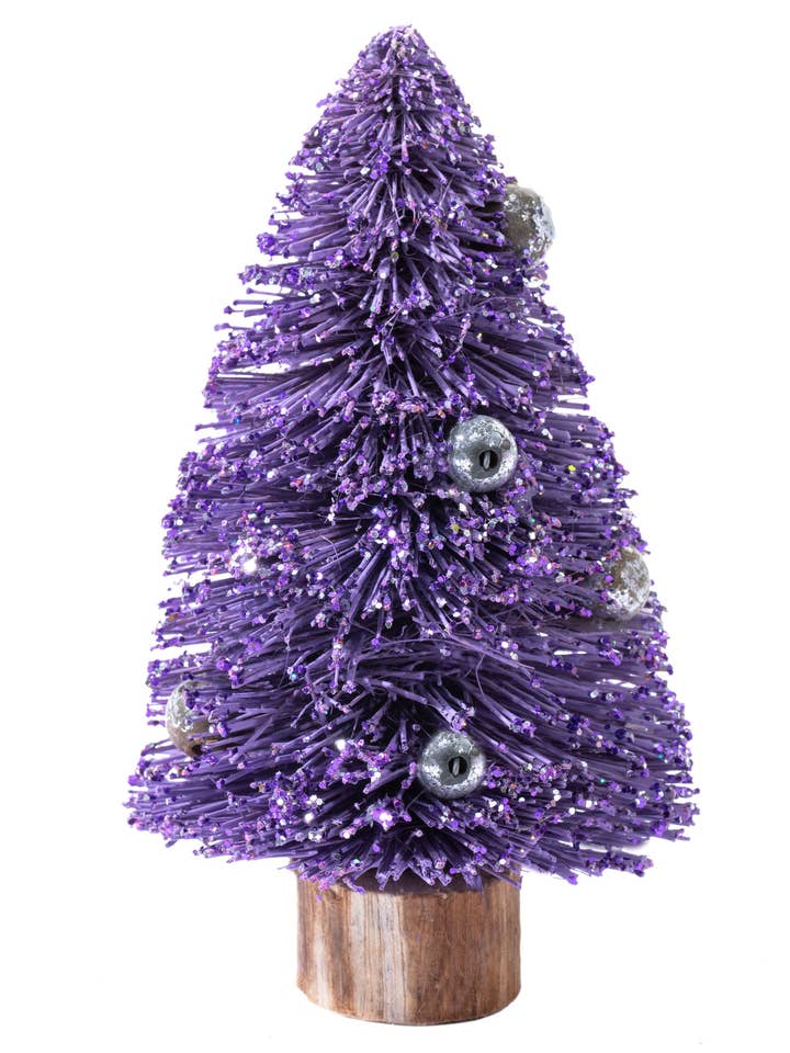 Bottle Brush Beaded Purple Tree for wholesale by Silk Road Bazaar