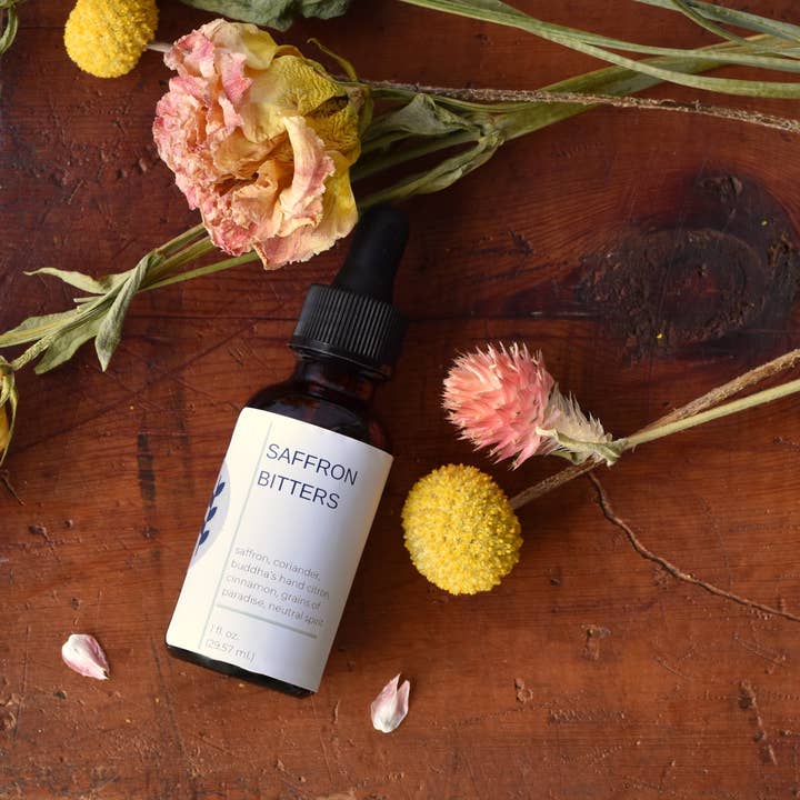 FreeWildShe | Bitters & Tea - Wholesale Bitters - Saffron Bitters | for Spring Cocktails & Mocktails 1oz
