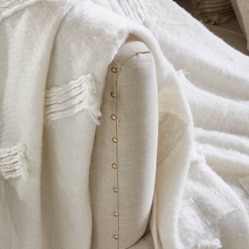 India's Heritage – wholesale Throw blanket – Luxe Faux Mohair Throw Blanket I 50"x 70" I Ivory3