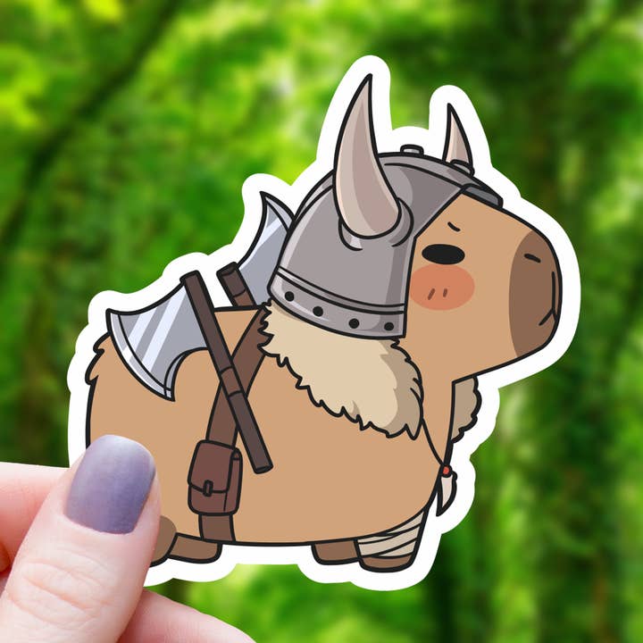 Capybara Barbarian Ttrpg Class Sticker for wholesale by Mimic Gaming Co