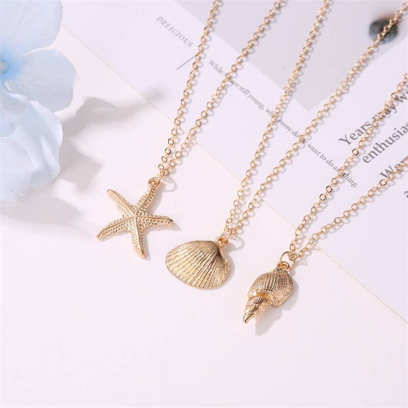 Gemscape UK - Wholesale Pendant/Charm Necklace - Gold Ocean Necklace with 5 unique designs3