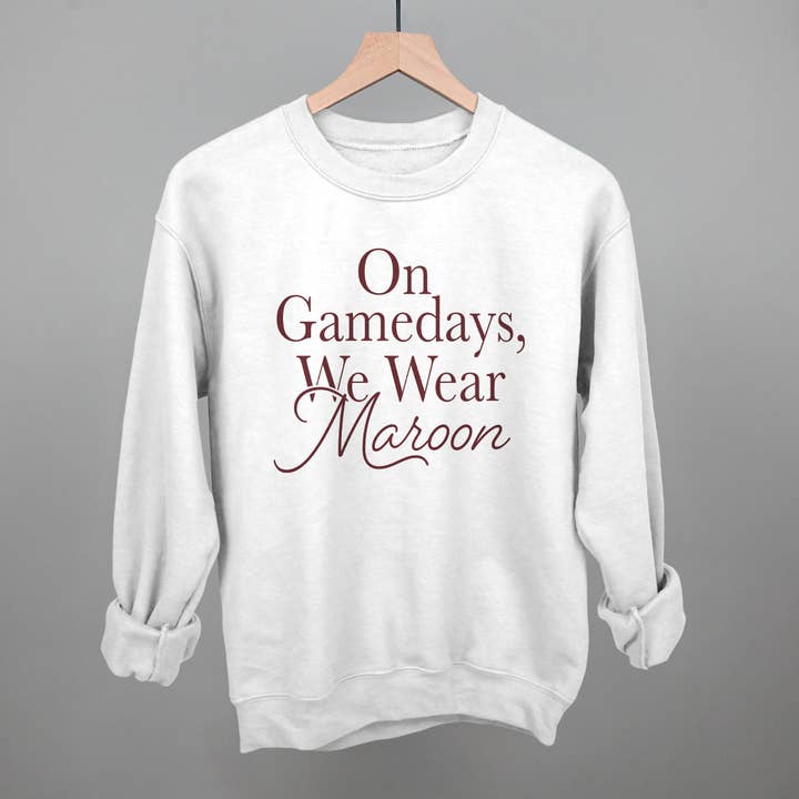 Ivy + Cloth - Wholesale Screen Printed T-Shirt - Women's - On Gamedays, We Wear Maroon (Maroon)7