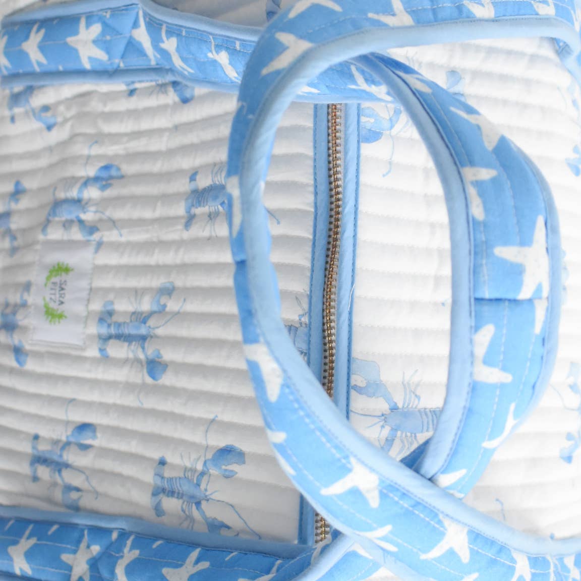 Sara Fitz - Wholesale Weekender Bag - Women's - Weekender Tote, Blue Lobster 2