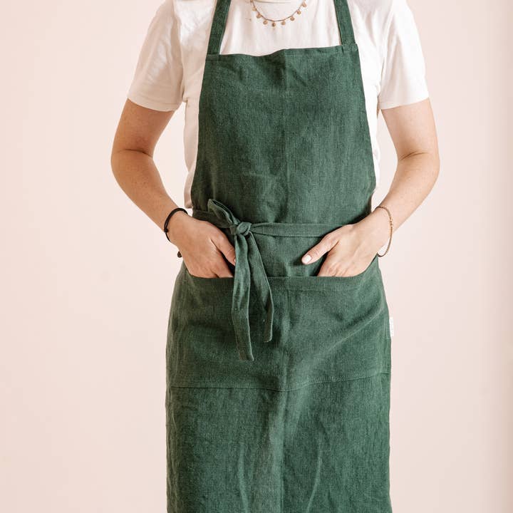 LinenQ – Engroshandel Forklæde – Linnedforklæde med lommer i forskellige farver7