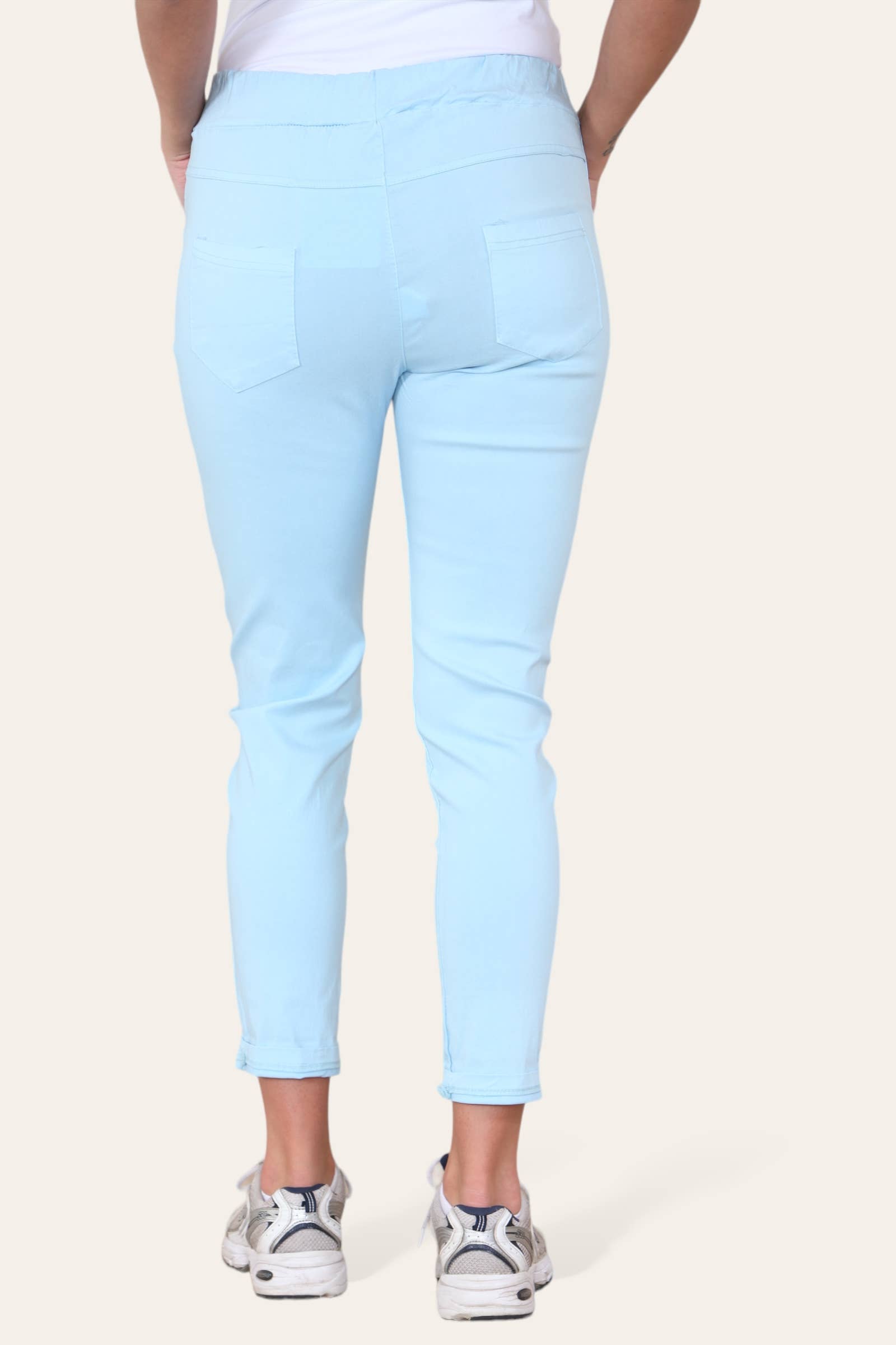 Kurt Muller – wholesale Pants – Women's – Plain Cargo Stud Pocket Bi-Stretch Magic Trousers26