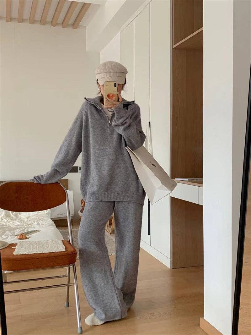 Marayn – Conjuntos Casual - Mulher por atacado – Conjunto de Malha Suave Estilo Aconchegante para Outono Inverno15