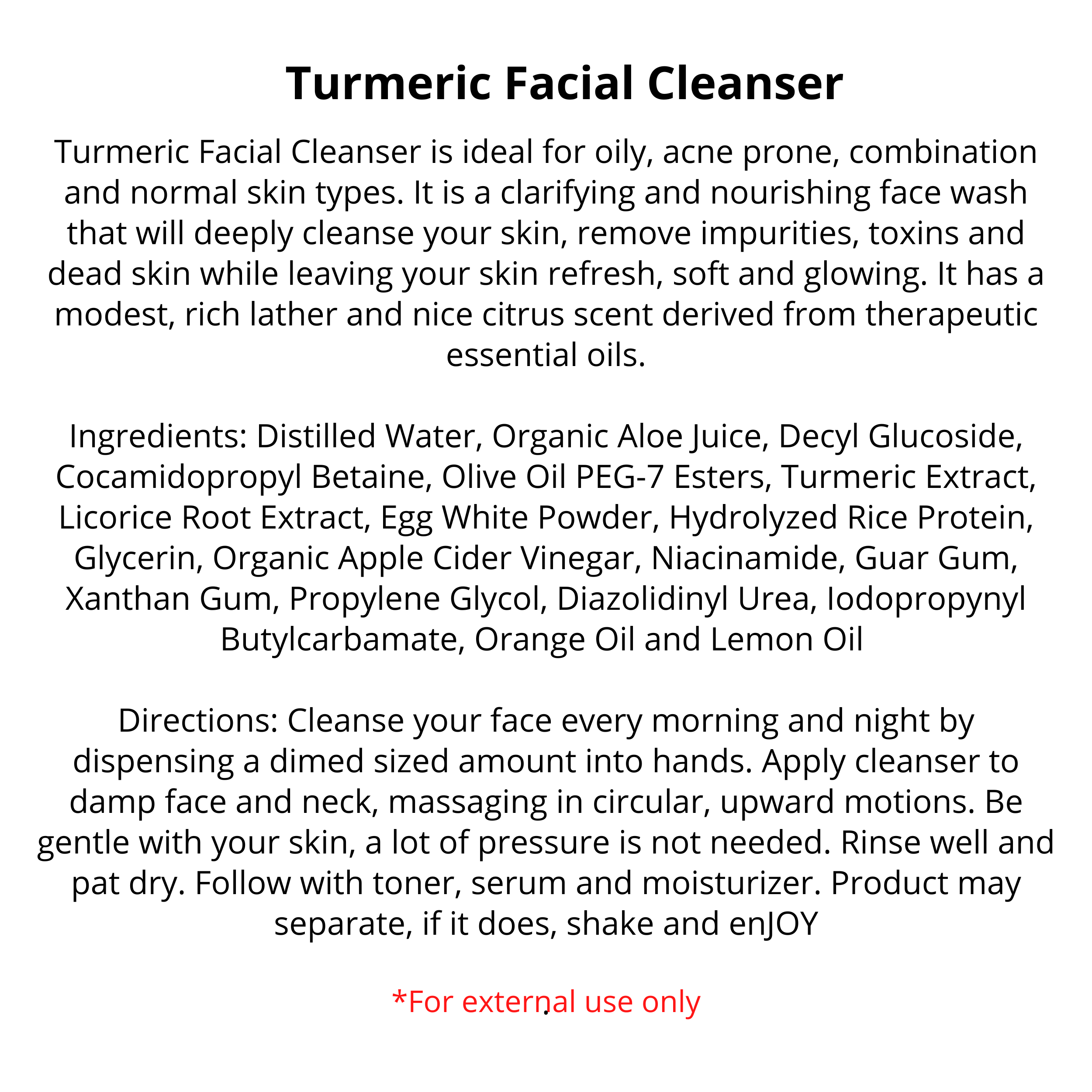 R. Drew Naturals, LLC – wholesale Ansiktsrengöring – Turmeric ansiktsrengöring bulk – din egen förpackning och etikett1