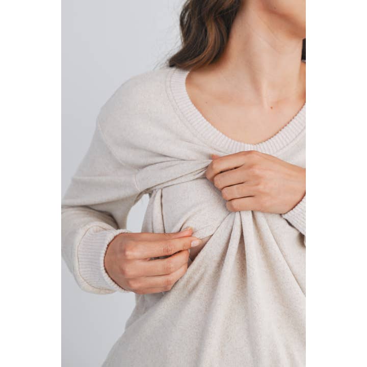 Hello Miz - Wholesale Nursing Top - Maternity - V-Neck Double Layer Maternity Nursing Pullover Top17