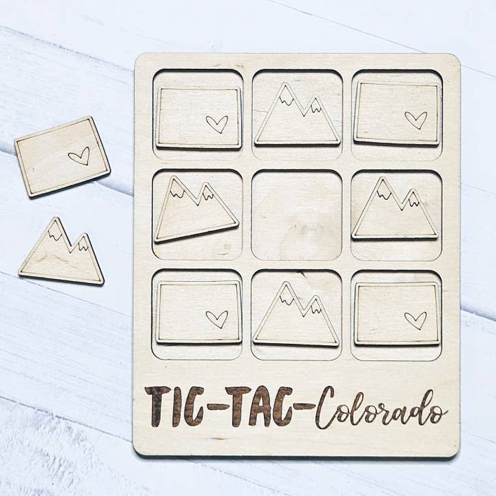 Colorado Mountains Tic-Tac-Toe Game for wholesale by The Trendy Traveler