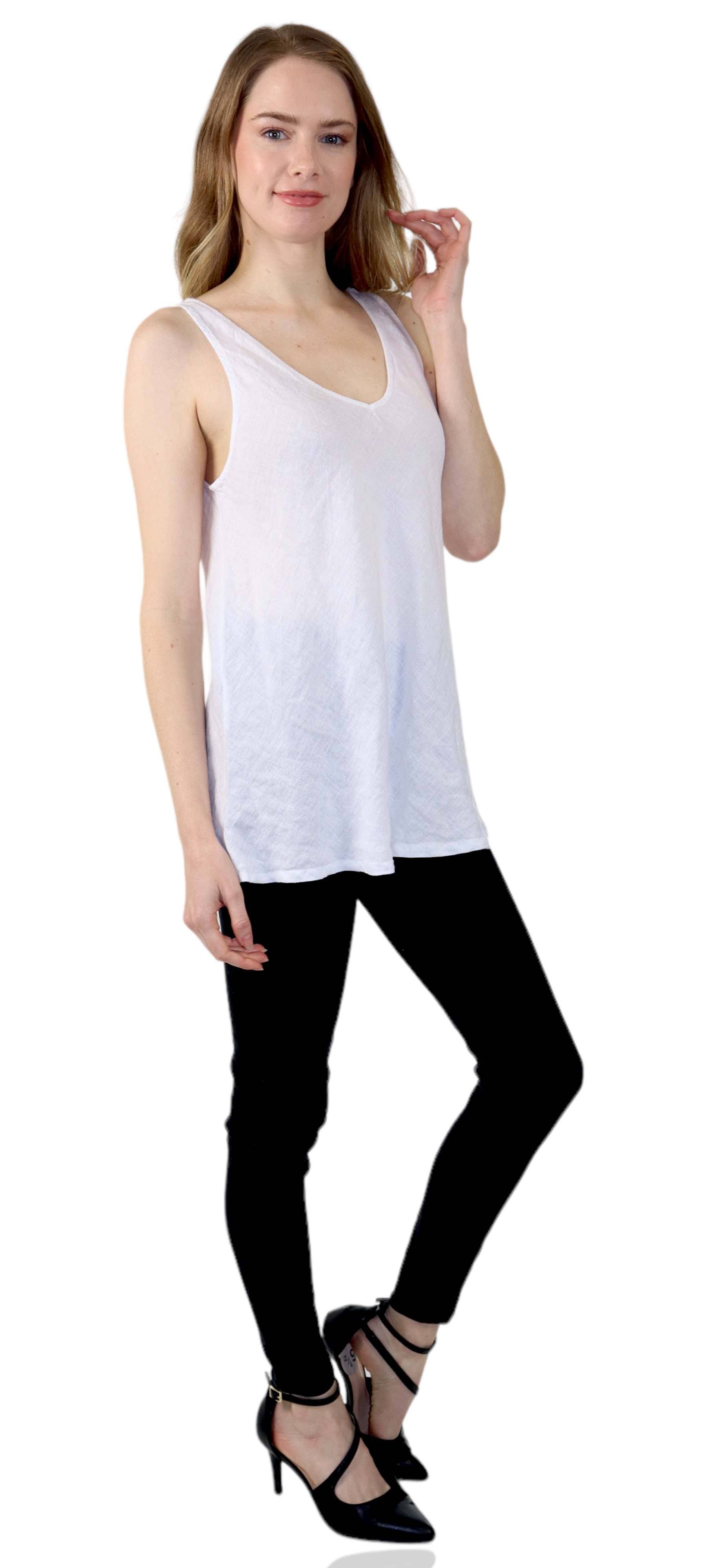 LINEN AND GAUZE - Wholesale Tunic - Women's - Biased cut perfect fit linen tunic, V neck Linen Tank tunic5