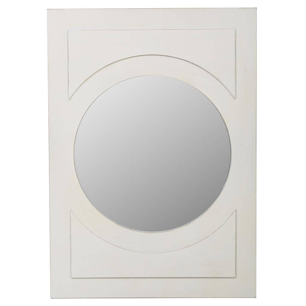 Creaciones Meng – wholesale Wall mirror – Rectangular wooden mirror with round glass2